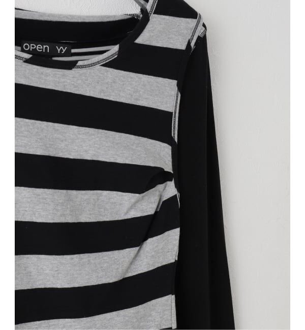 PULP「【Geek Office / ギークオフィス】OPEN YY / STRIPE CONVERTIBLE HOOK TOP DRESS」|Tシャツ・カットソー|