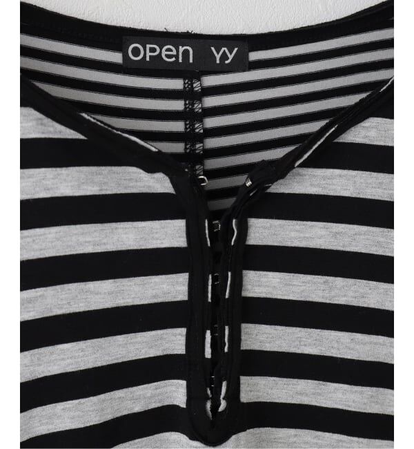 PULP「【Geek Office / ギークオフィス】OPEN YY / STRIPE CONVERTIBLE HOOK TOP DRESS」|Tシャツ・カットソー|