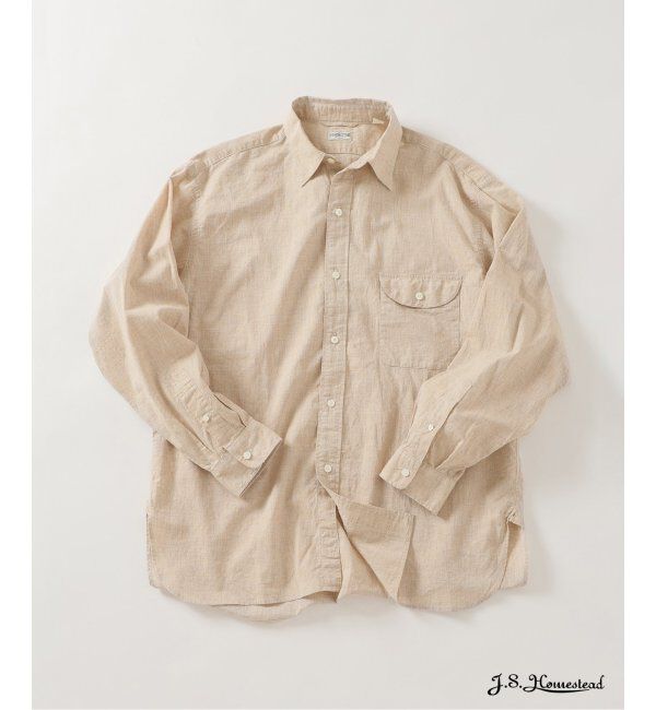 J.S.Homestead「J.S.Homestead / オーガニックポプリン 1フラップシャツ」|シャツ・ブラウス|ベージュ