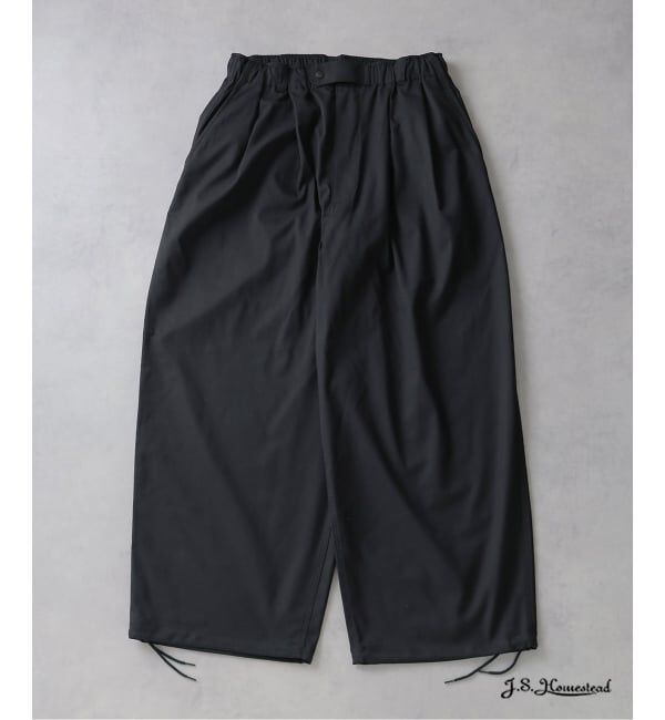 J.S.Homestead「J.S.Homestead / T/R ギャバジン エアー クルー パンツ」|スラックス|ブラック