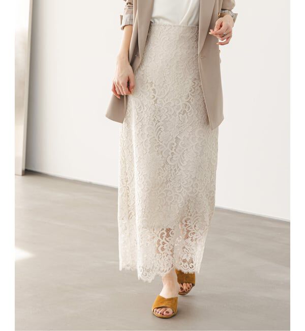 NOBLE「《追加予約》リバーレースIラインスカート」|スカート|