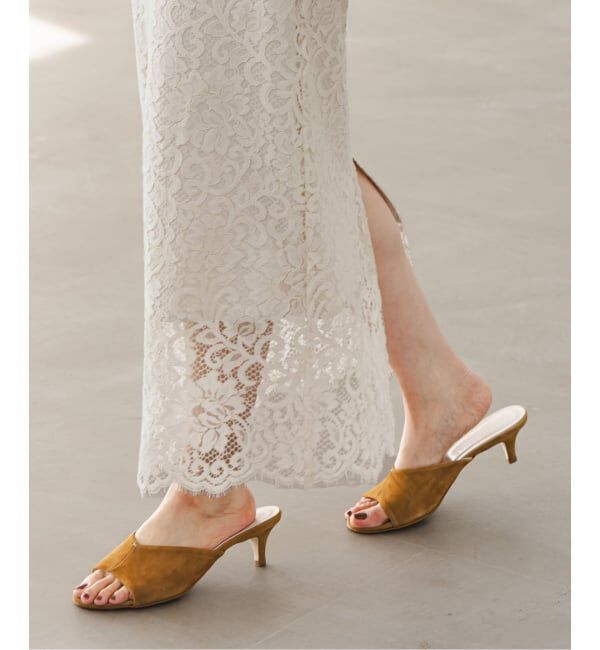 NOBLE「《追加予約》リバーレースIラインスカート」|スカート|