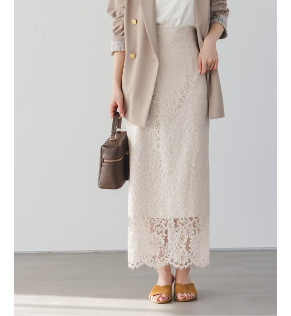 NOBLE「《追加予約》リバーレースIラインスカート」|スカート|