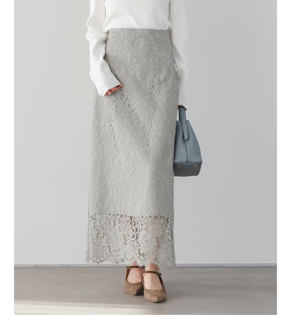 NOBLE「《追加予約》リバーレースIラインスカート」|スカート|