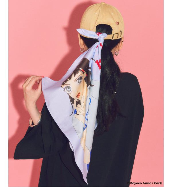  「《予約》LE TALON&times;HAPPY MANIAコットンハンカチ」|ハンカチ|サックスブルー