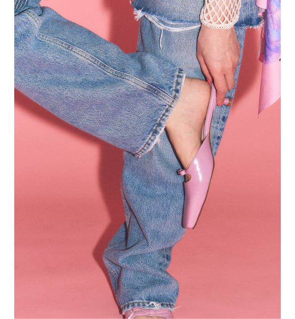  「《予約》LE TALON&times;HAPPY MANIA3.5cmスクエアリボンミュール」|パンプス|