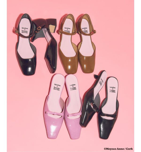  「《予約》LE TALON&times;HAPPY MANIA3.5cmスクエアリボンミュール」|パンプス|