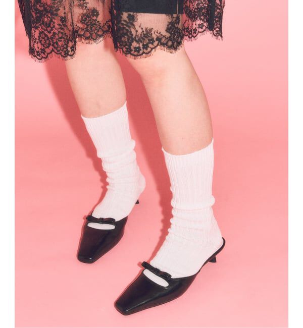  「《予約》LE TALON&times;HAPPY MANIA3.5cmスクエアリボンミュール」|パンプス|