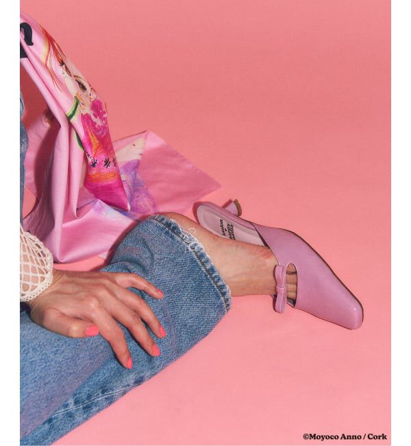  「《予約》LE TALON&times;HAPPY MANIA3.5cmスクエアリボンミュール」|パンプス|ピンク