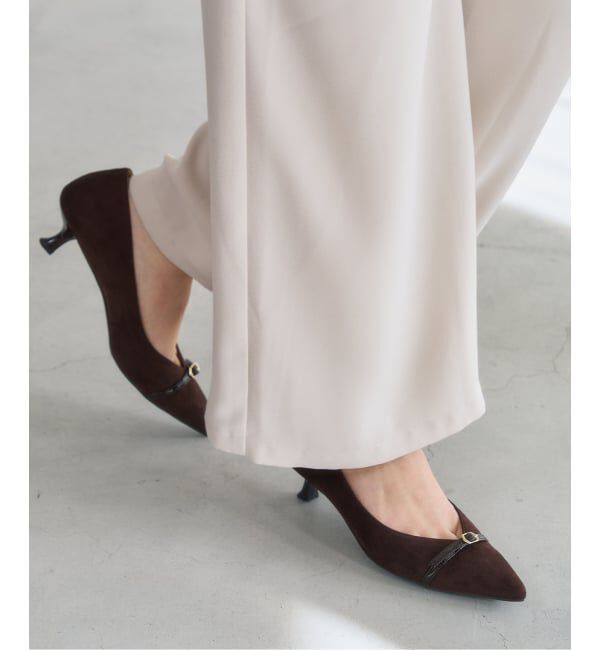  「《予約》4.5cmポインテッドナローベルトパンプス」|パンプス|ブラウン