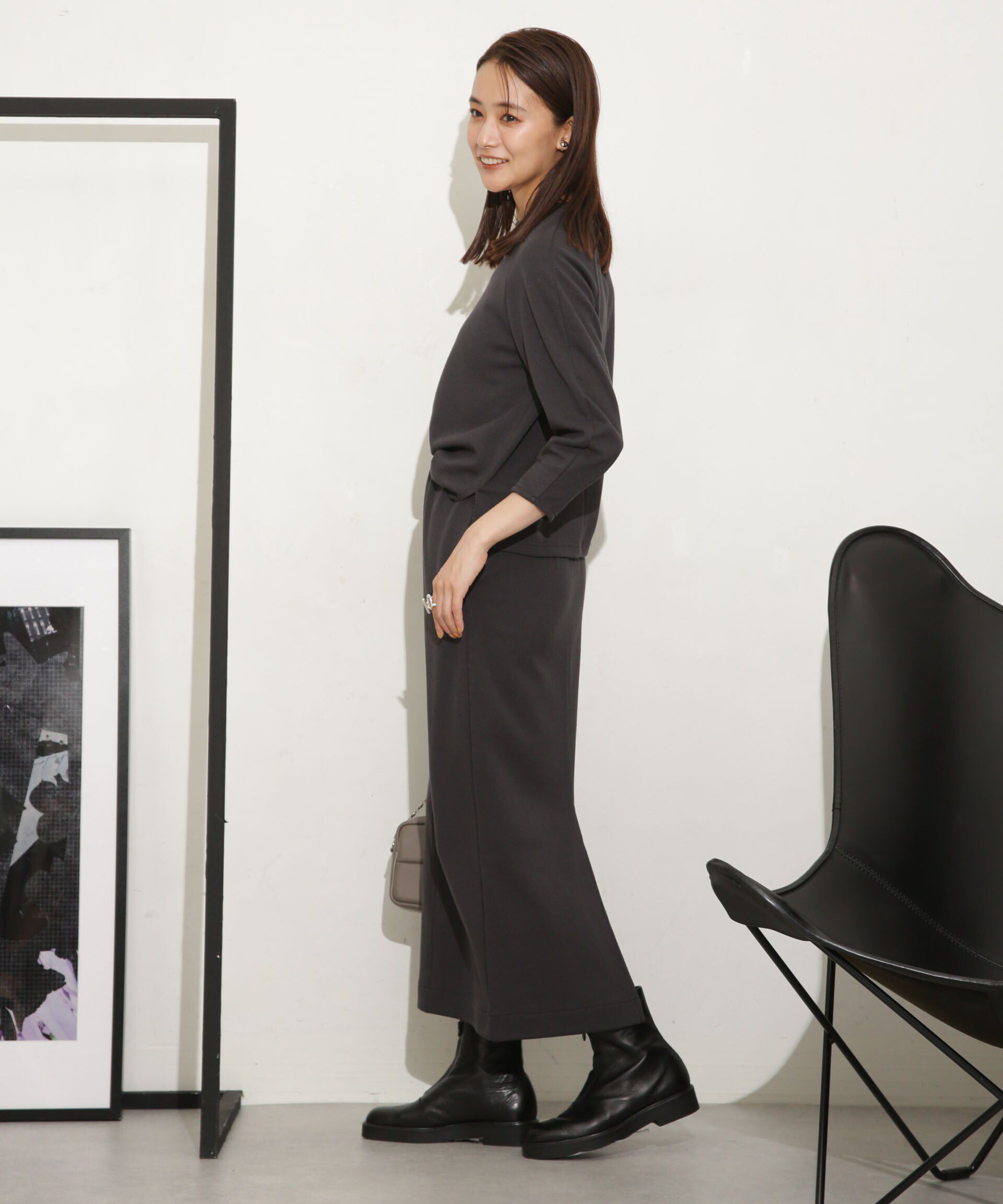 nano･universe「ミニブークレIラインスカート(セットアップ可)」|スカート|