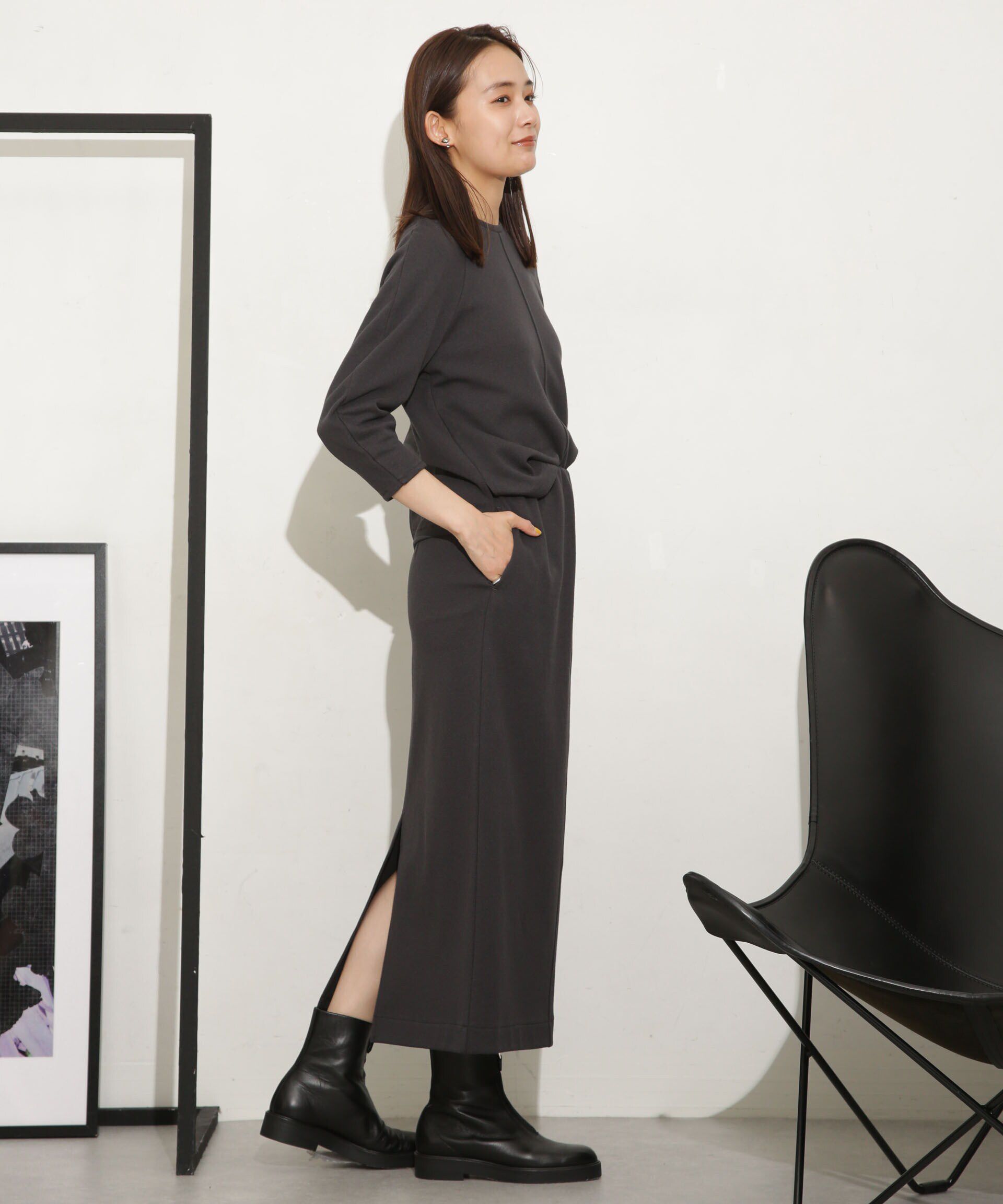 nano･universe「ミニブークレIラインスカート(セットアップ可)」|スカート|