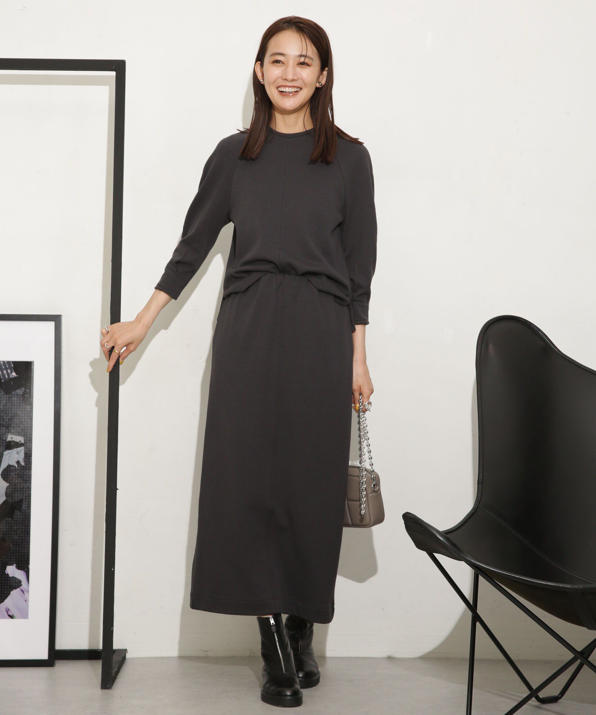 nano･universe「ミニブークレIラインスカート(セットアップ可)」|スカート|