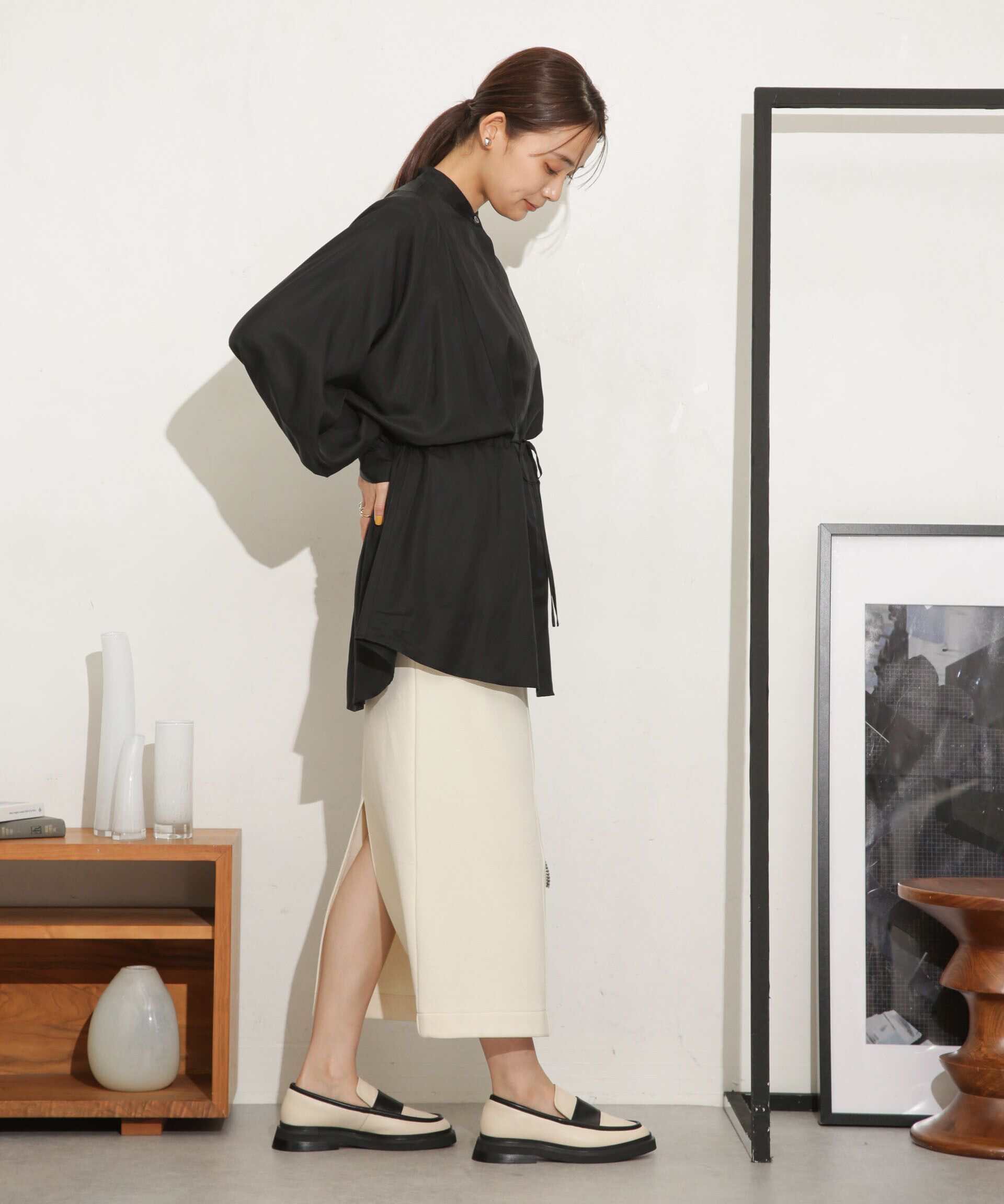 nano･universe「ミニブークレIラインスカート(セットアップ可)」|スカート|