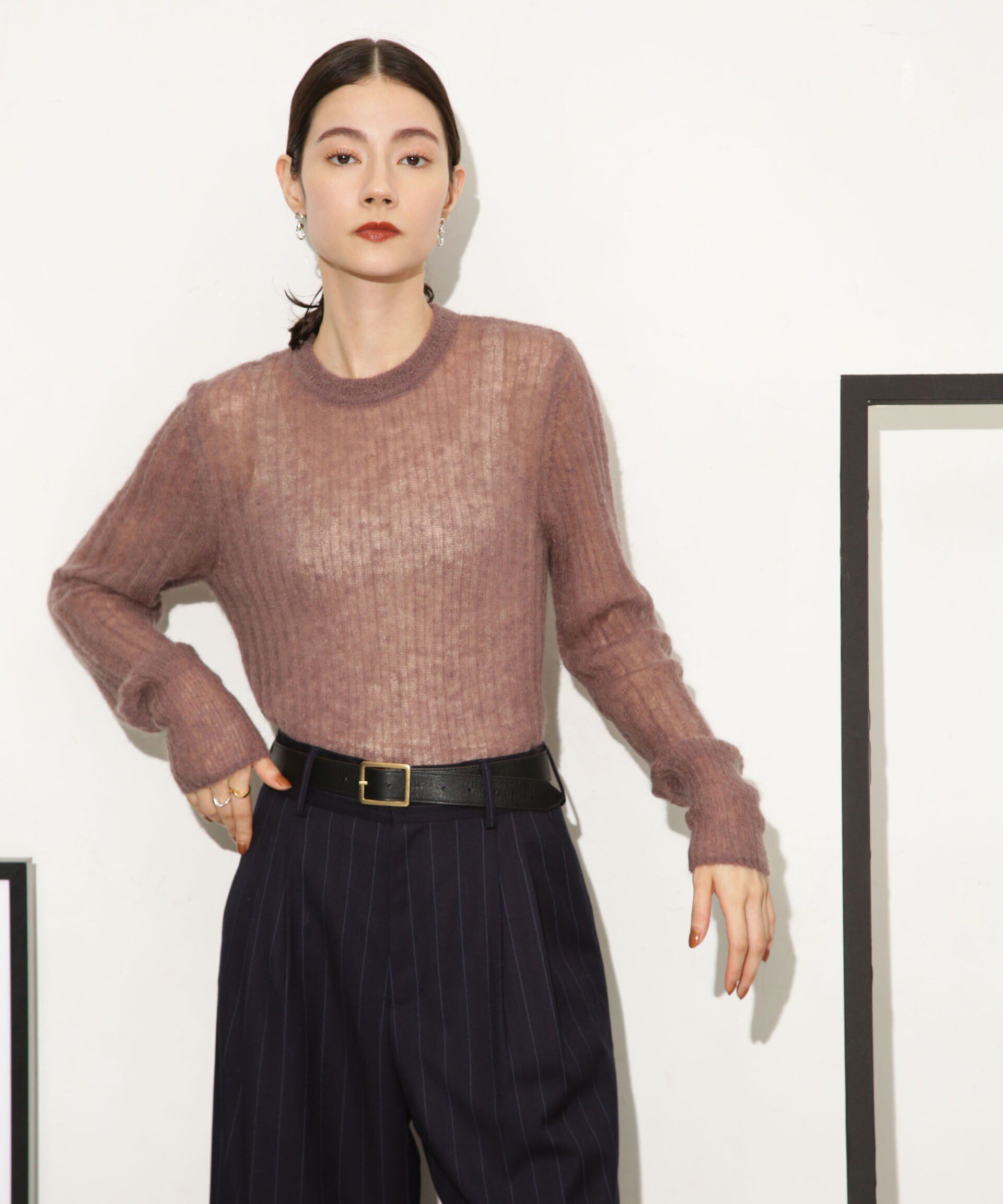 nano･universe「シアーモヘヤリブニットプルオーバー」|ニット・セーター|