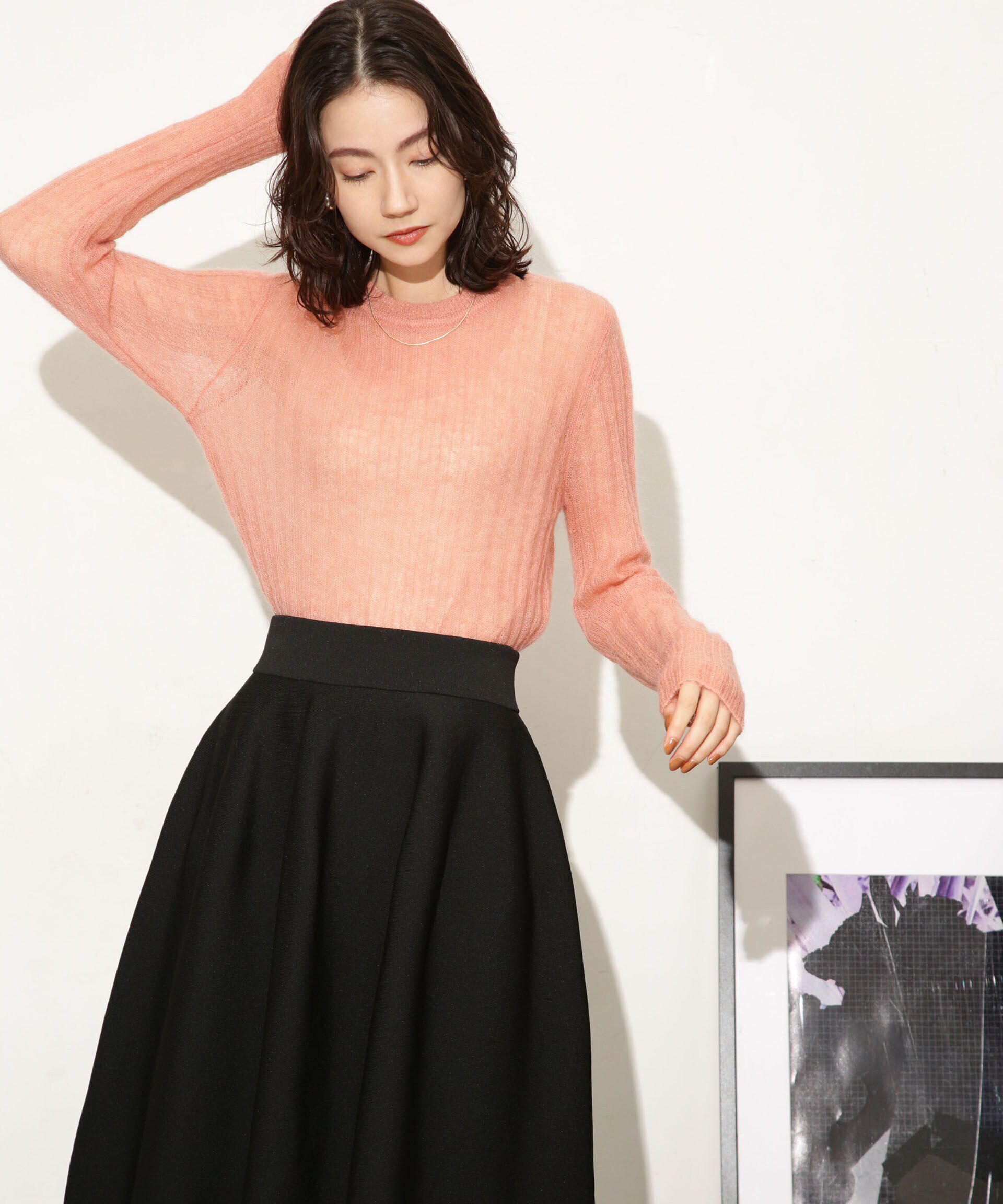 nano･universe「シアーモヘヤリブニットプルオーバー」|ニット・セーター|