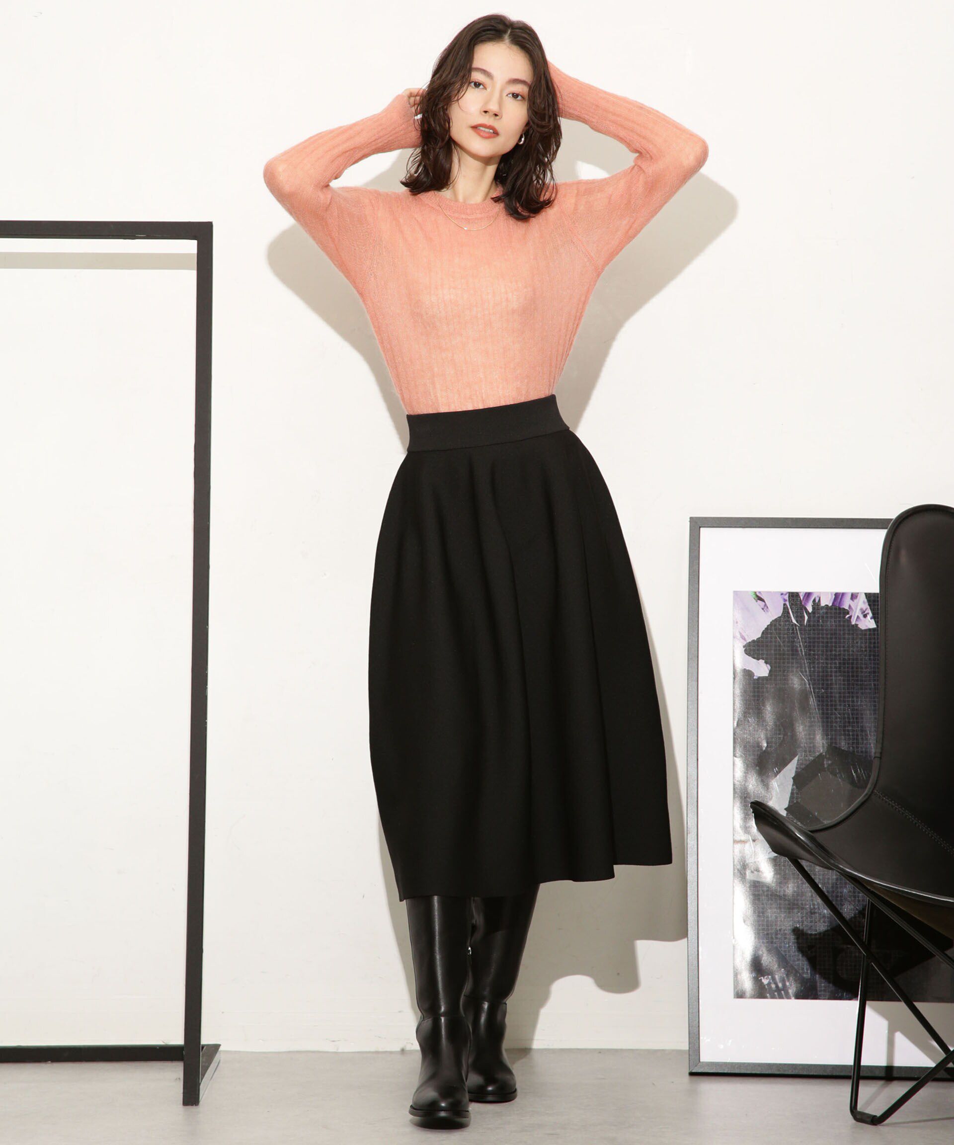 nano･universe「シアーモヘヤリブニットプルオーバー」|ニット・セーター|