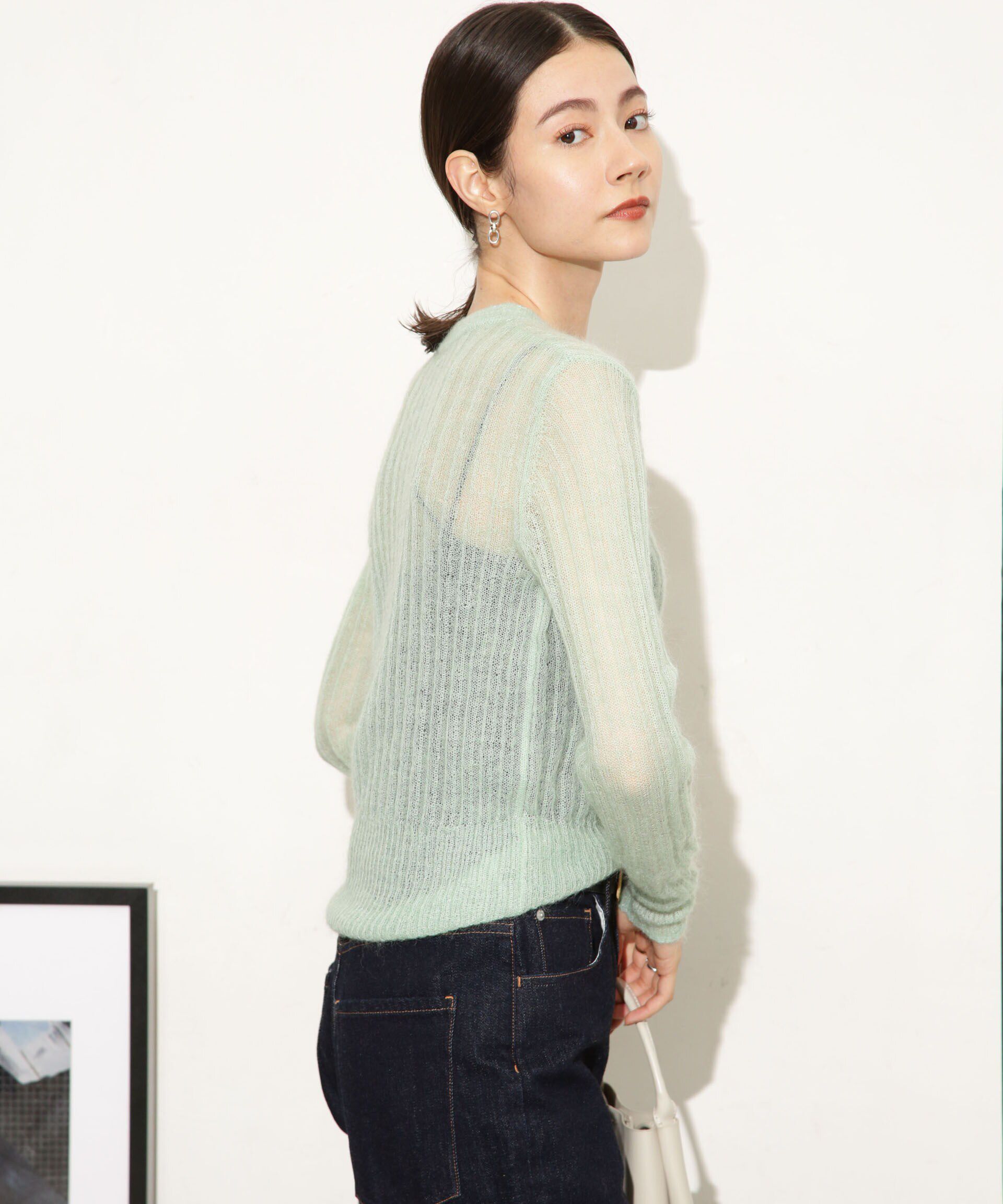 nano･universe「シアーモヘヤリブニットプルオーバー」|ニット・セーター|