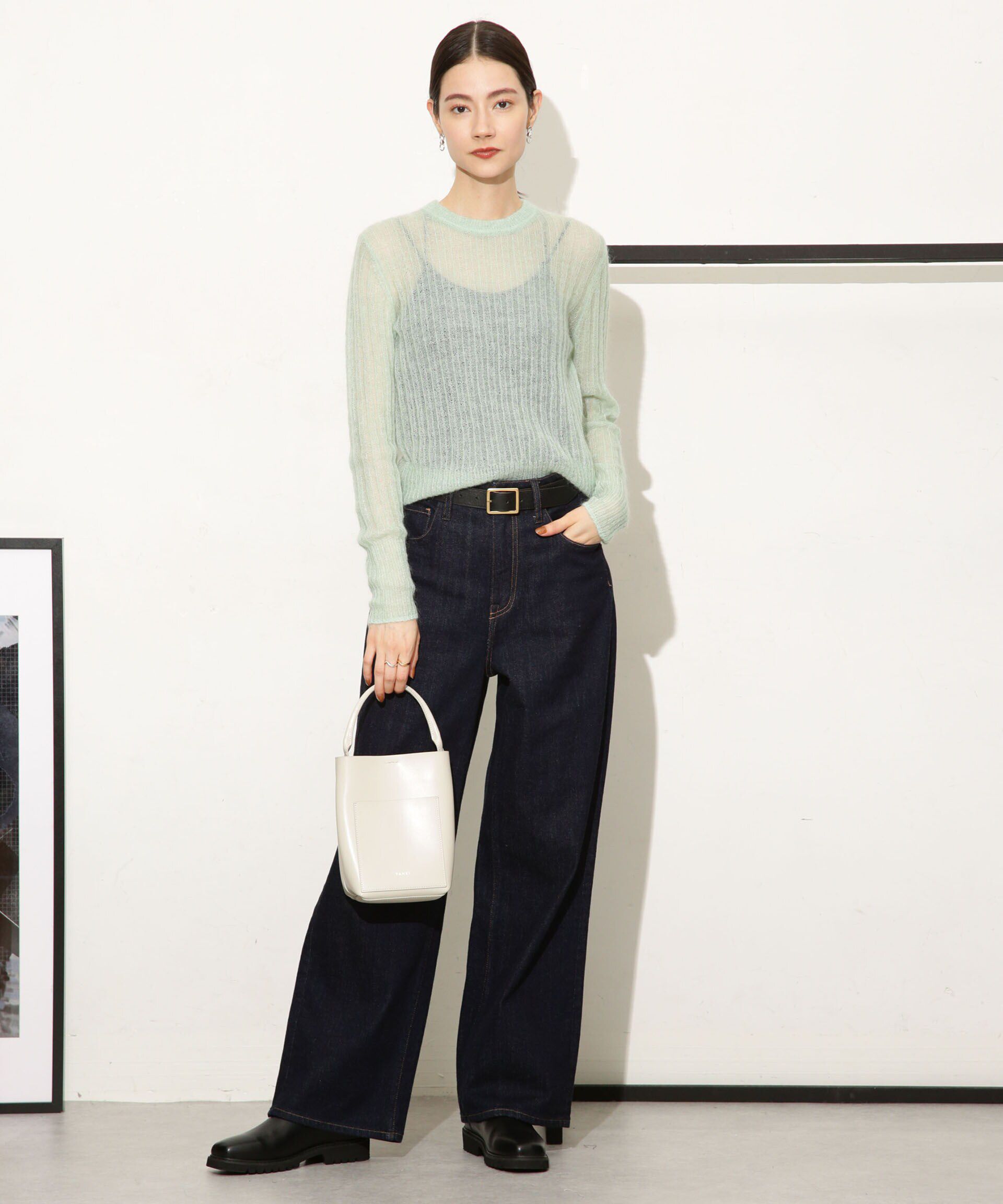 nano･universe「シアーモヘヤリブニットプルオーバー」|ニット・セーター|