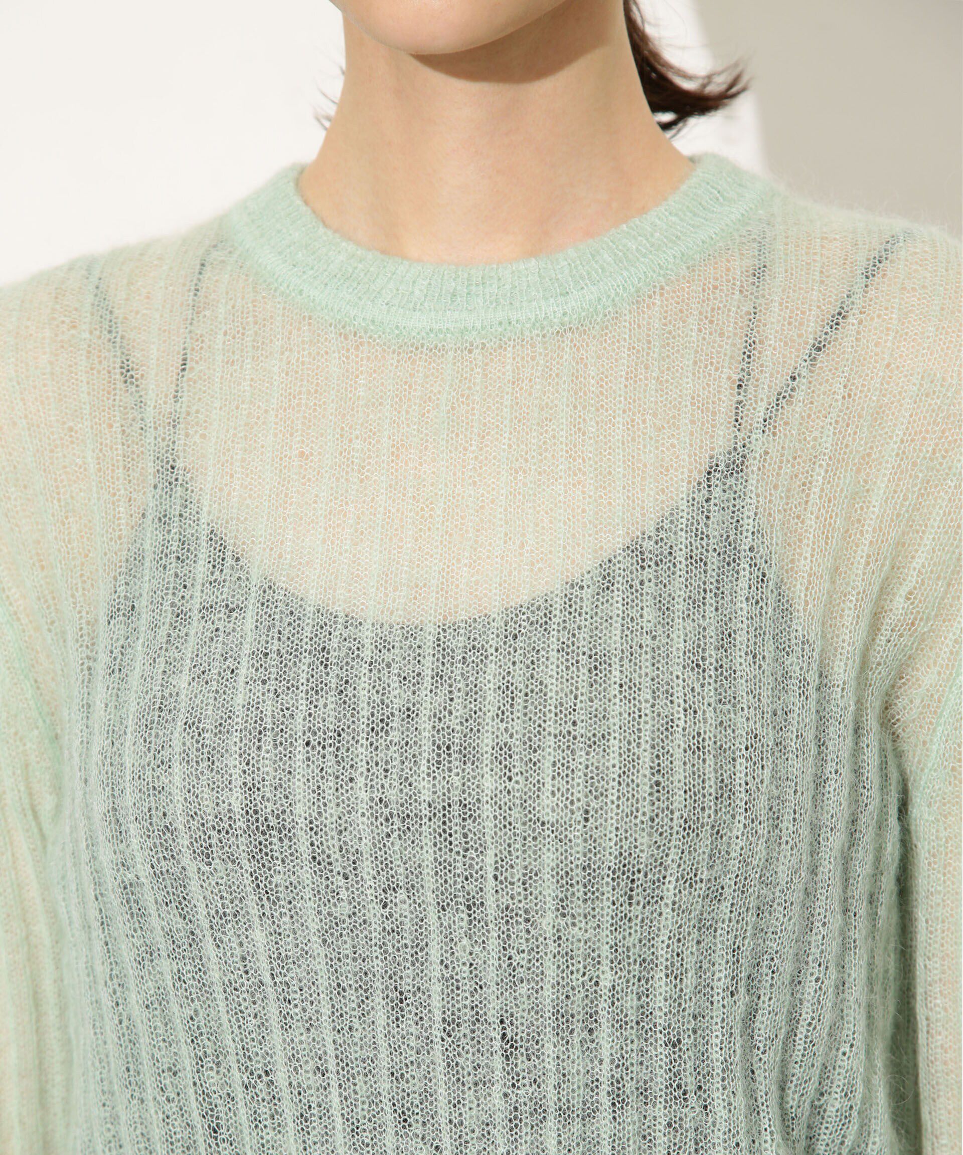 nano･universe「シアーモヘヤリブニットプルオーバー」|ニット・セーター|