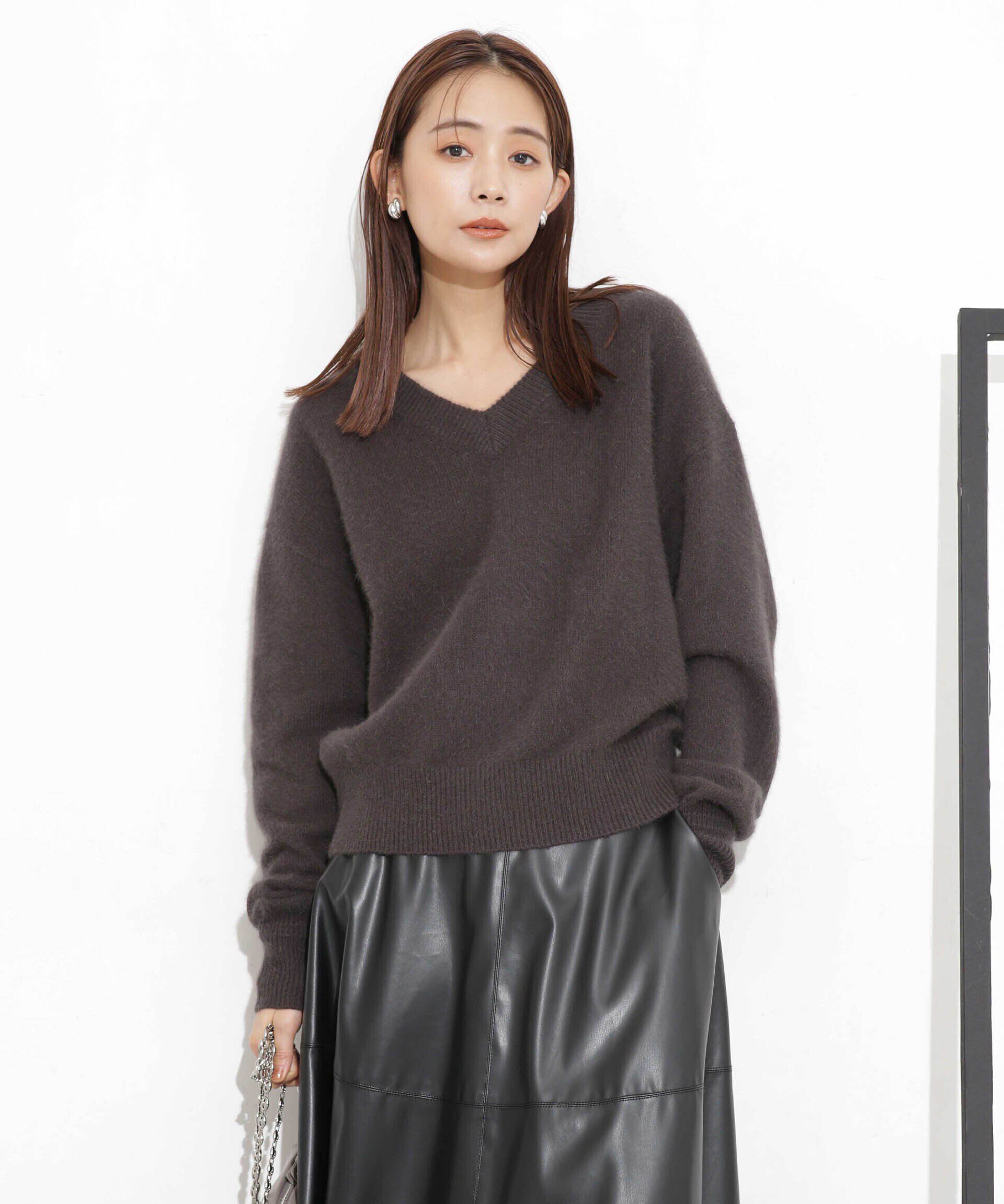 nano･universe「ウォッシャブルフォックス Vネックニットプルオーバー」|ニット・セーター|