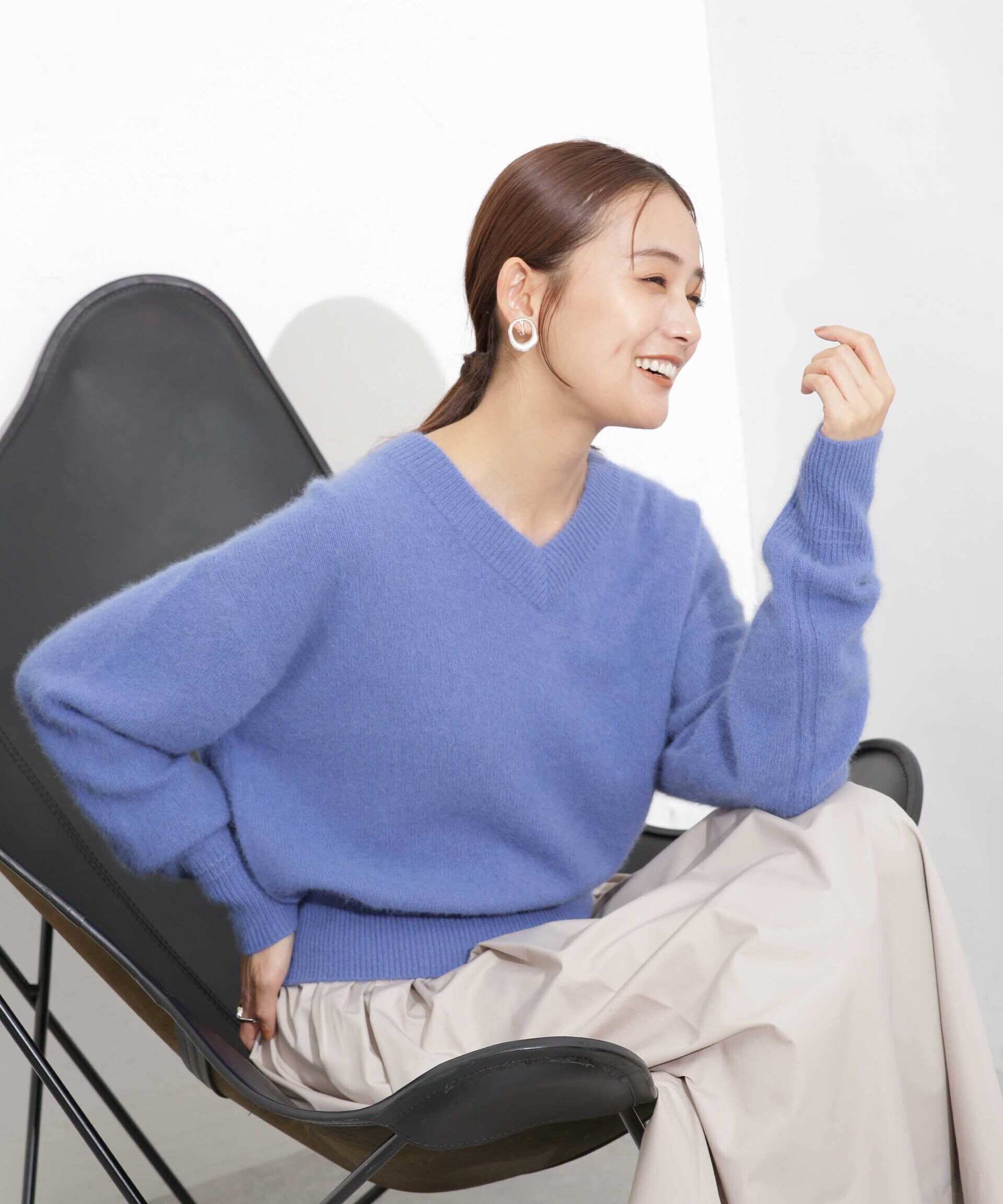 nano･universe「ウォッシャブルフォックス Vネックニットプルオーバー」|ニット・セーター|