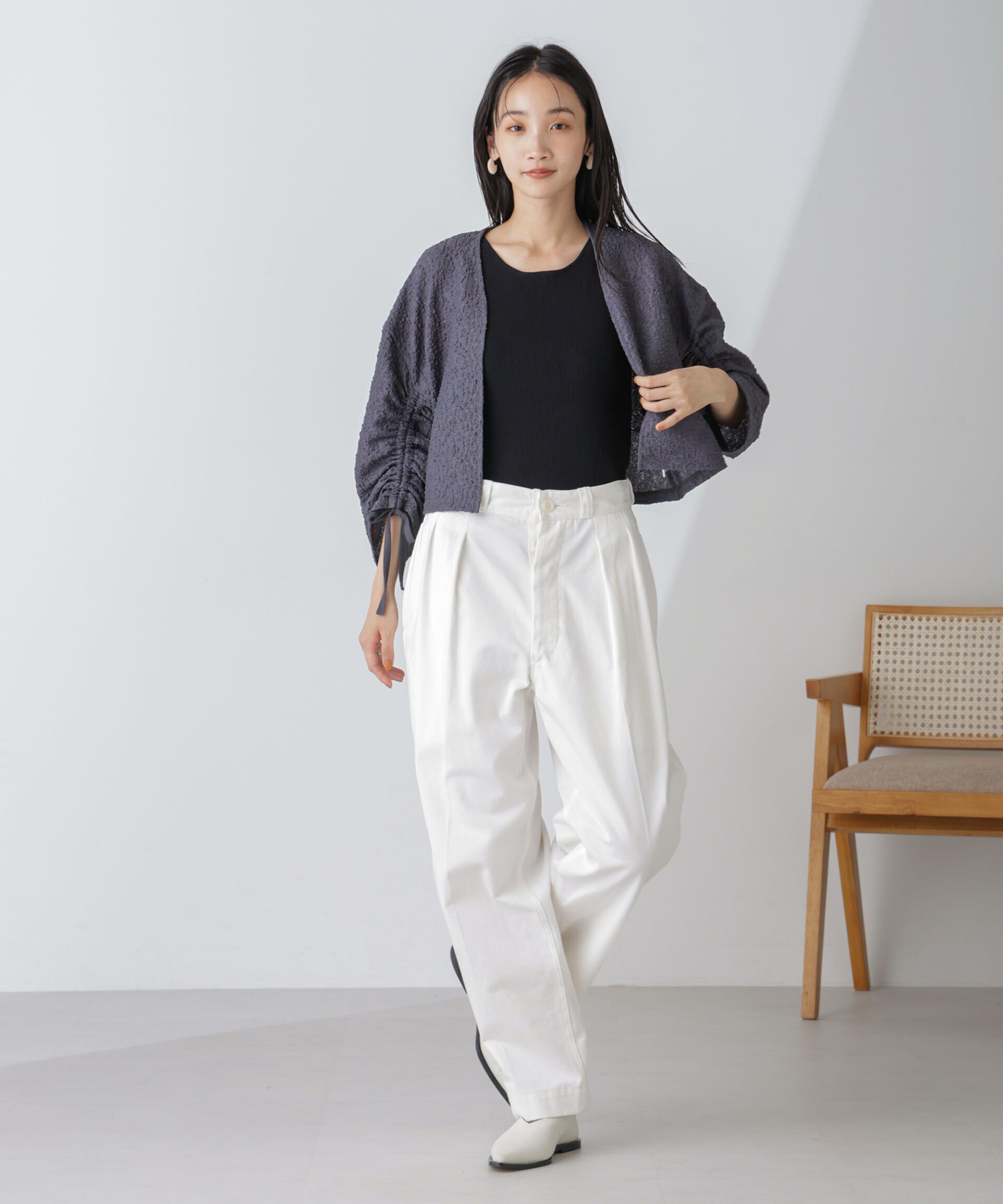 nano･universe「シャーリングドロストカーディガン」|Tシャツ・カットソー|