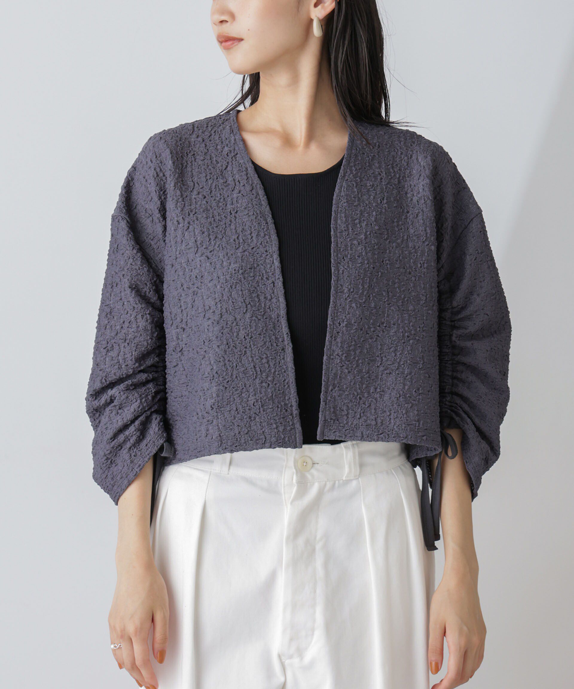 nano･universe「シャーリングドロストカーディガン」|Tシャツ・カットソー|