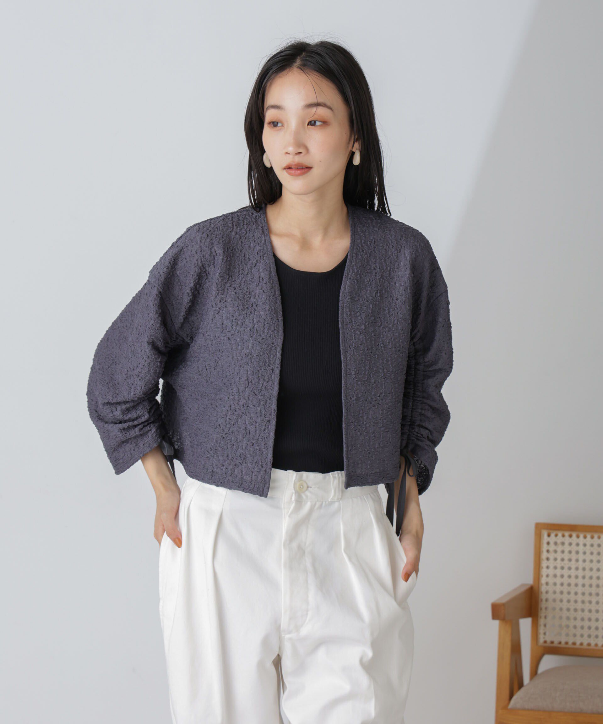 nano･universe「シャーリングドロストカーディガン」|Tシャツ・カットソー|