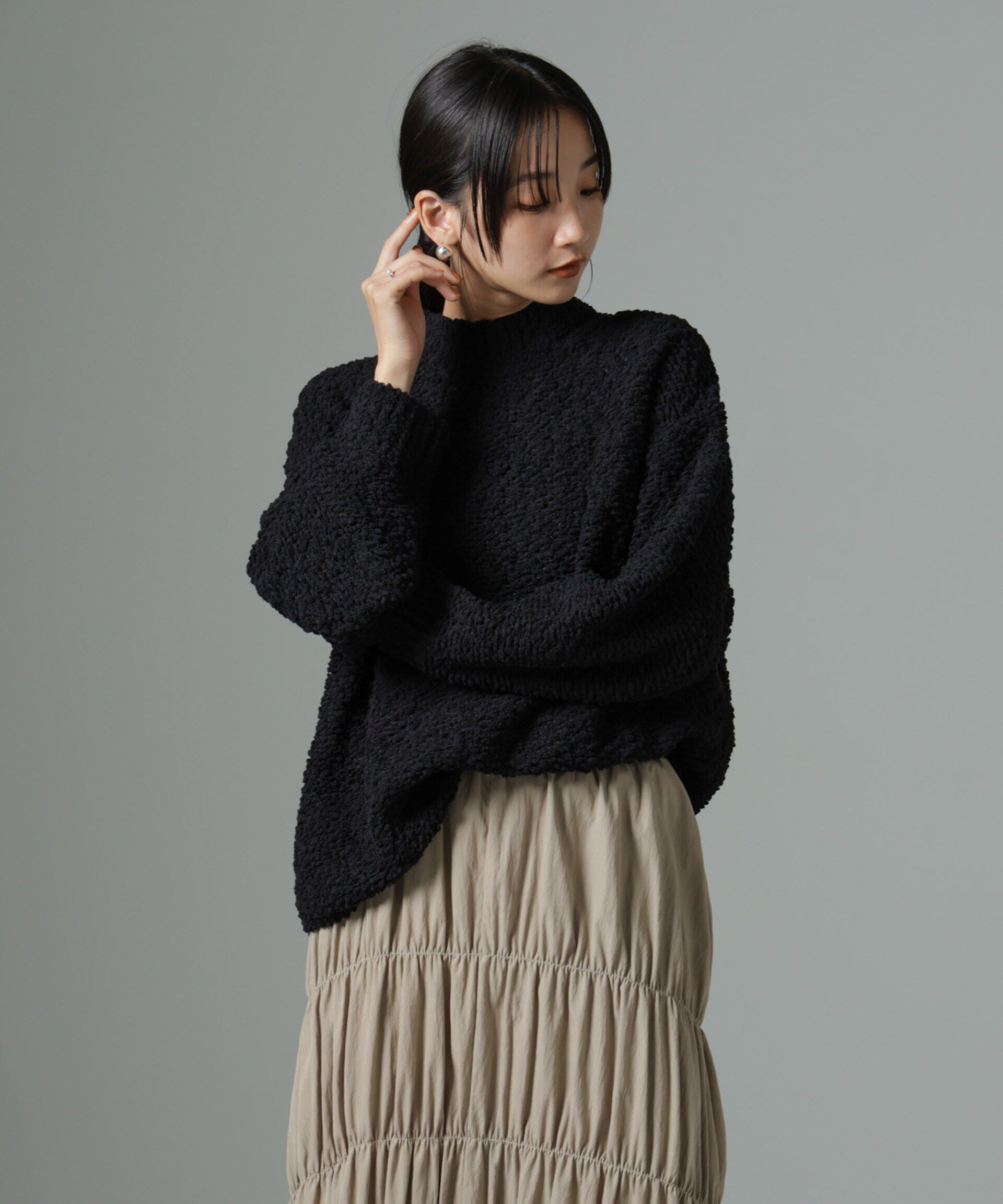 nano･universe「スラブテープボトルネックニット」|ニット・セーター|