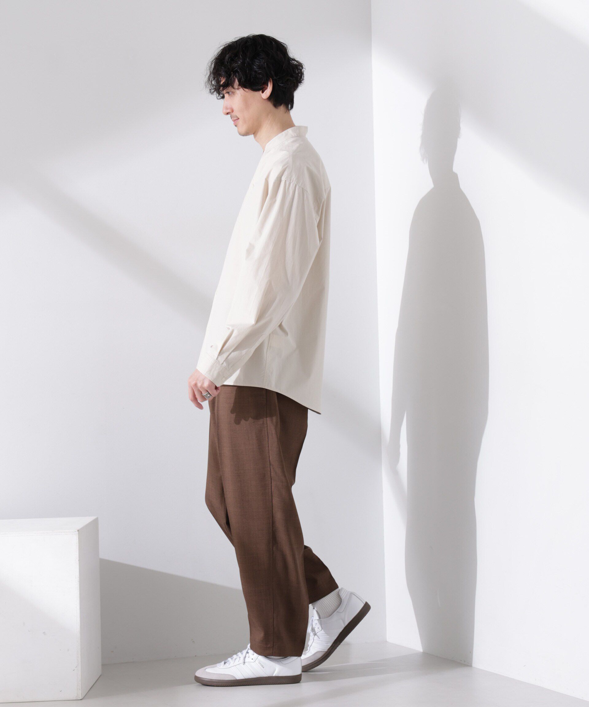 nano･universe「「大人のワイドシャツ」バンドカラー 長袖」|シャツ・ブラウス|