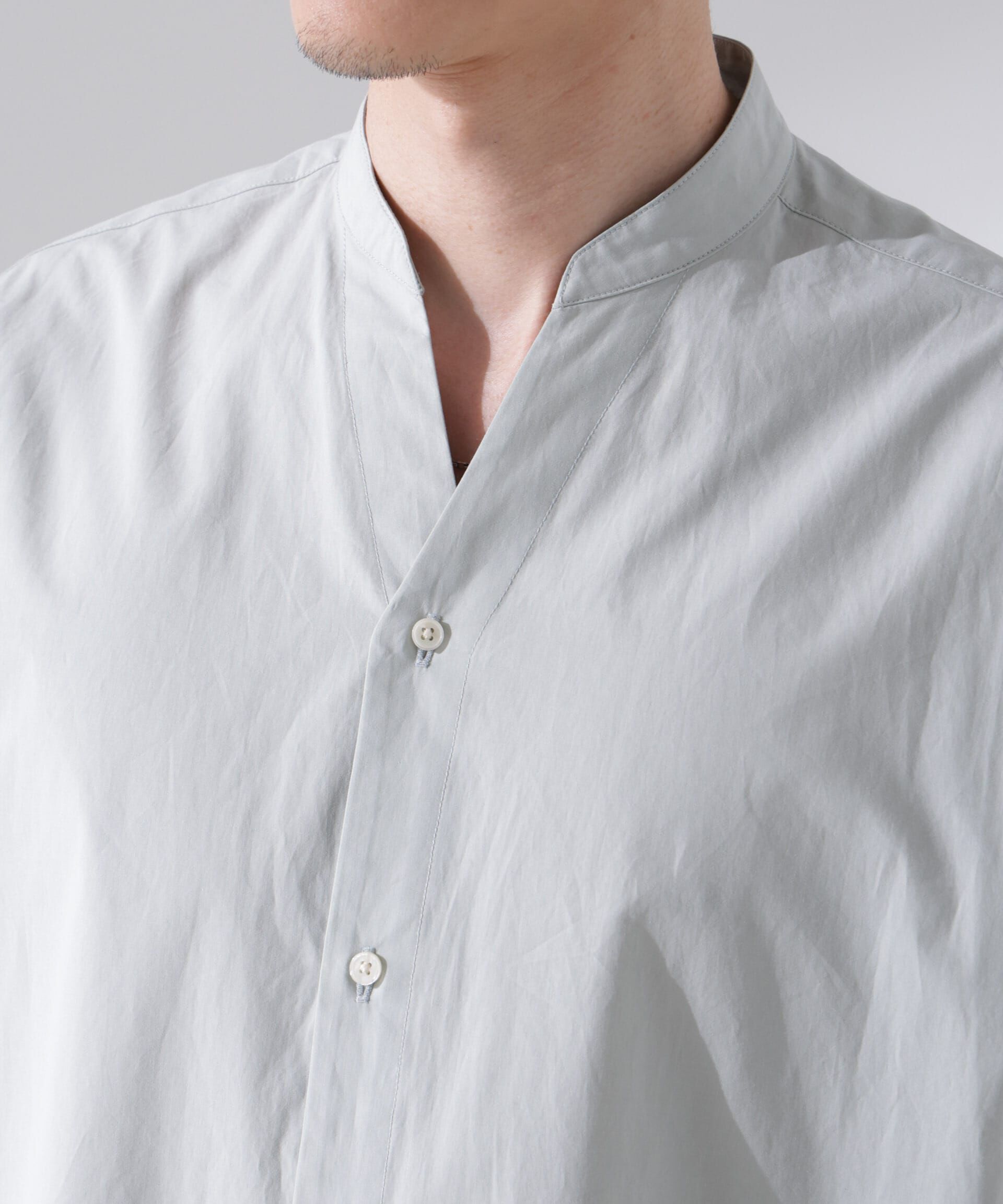 nano･universe「「大人のワイドシャツ」バンドカラー 長袖」|シャツ・ブラウス|