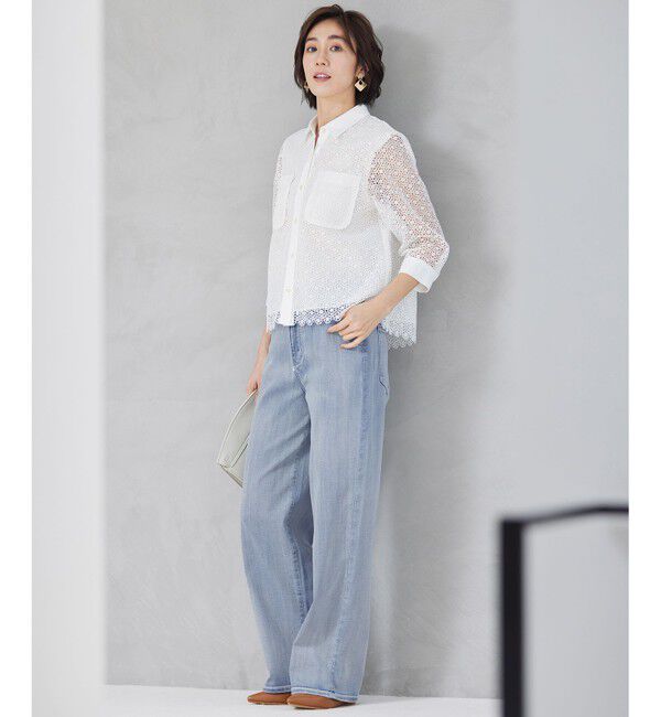 自由区「【洗える】ウスカルデニム ワイドパンツ」|デニム|