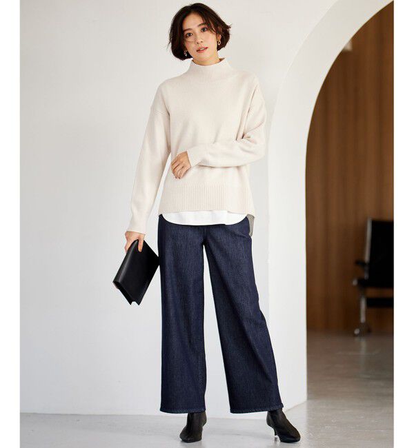 自由区「【洗える】ウスカルデニム ワイドパンツ」|デニム|