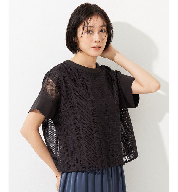 自由区「【洗える】レースエッジ Tシャツ&タンクトップセット トップス」|Tシャツ・カットソー|ﾀﾞｰｸﾌﾞ