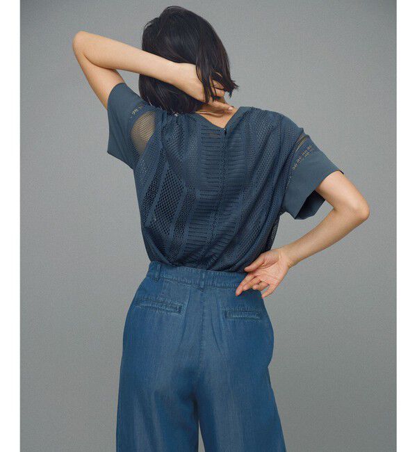 自由区「【洗える】レースエッジ Tシャツ&タンクトップセット トップス」|Tシャツ・カットソー|