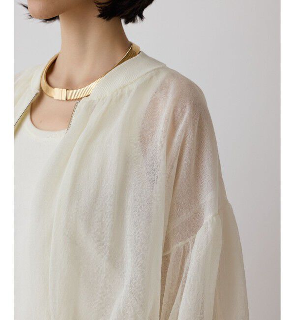 GRACE CONTINENTAL「シアーニットバルーンジャケット」|ブルゾン・スタジャン|