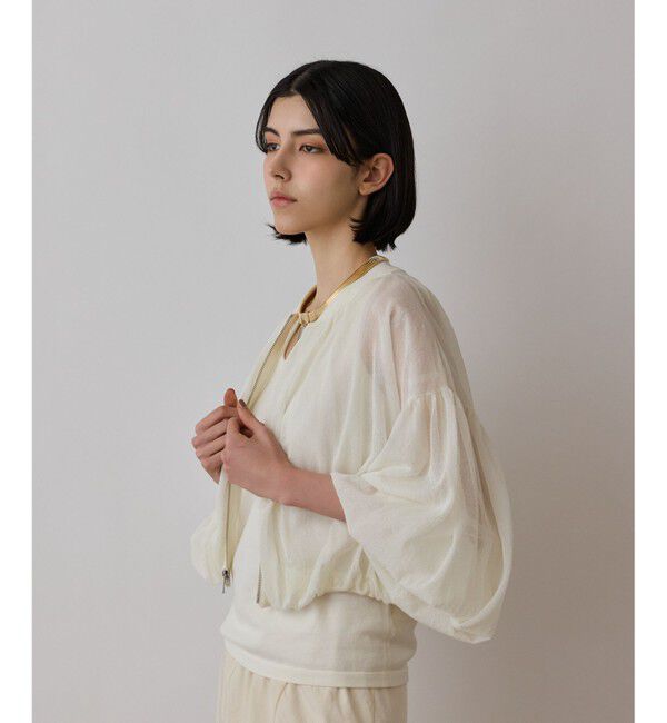 GRACE CONTINENTAL「シアーニットバルーンジャケット」|ブルゾン・スタジャン|