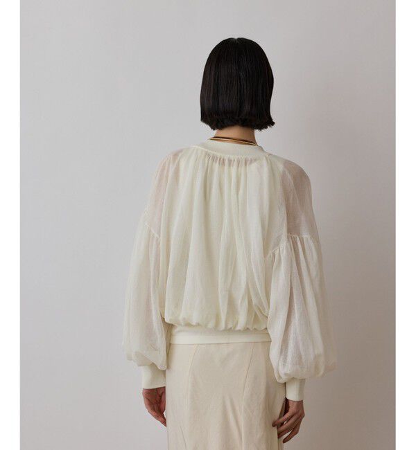 GRACE CONTINENTAL「シアーニットバルーンジャケット」|ブルゾン・スタジャン|