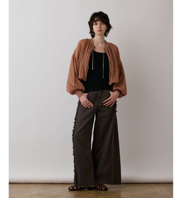 GRACE CONTINENTAL「シアーニットバルーンジャケット」|ブルゾン・スタジャン|