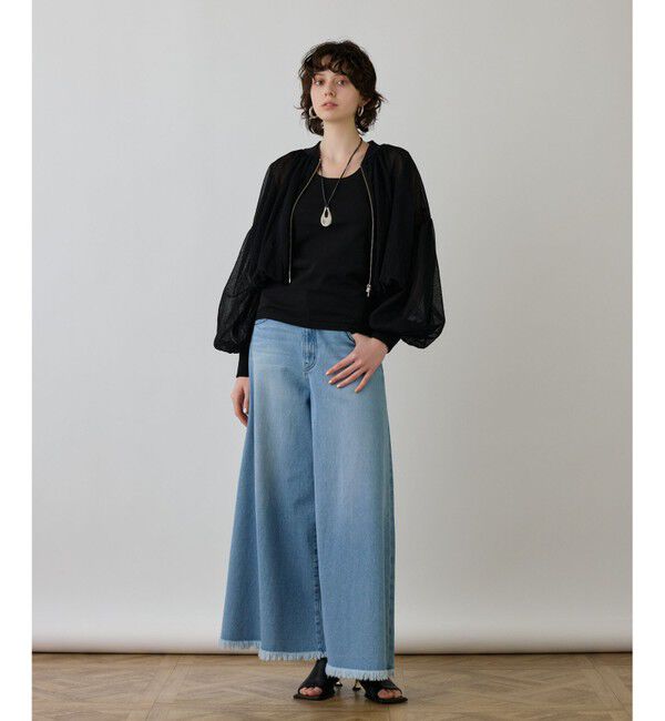 GRACE CONTINENTAL「シアーニットバルーンジャケット」|ブルゾン・スタジャン|