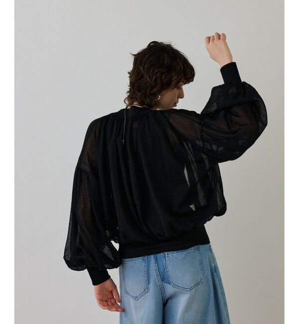 GRACE CONTINENTAL「シアーニットバルーンジャケット」|ブルゾン・スタジャン|