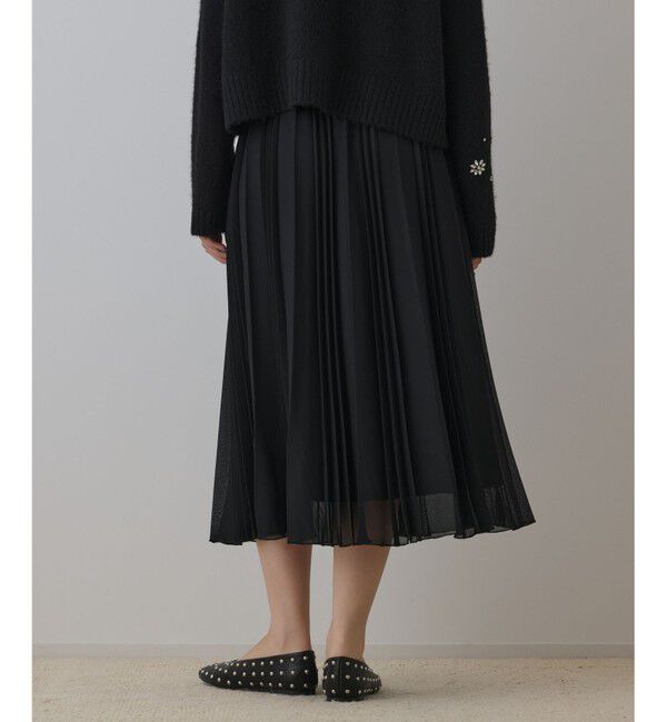 GRACE CONTINENTAL「メッシュプリーツスカート」|スカート|
