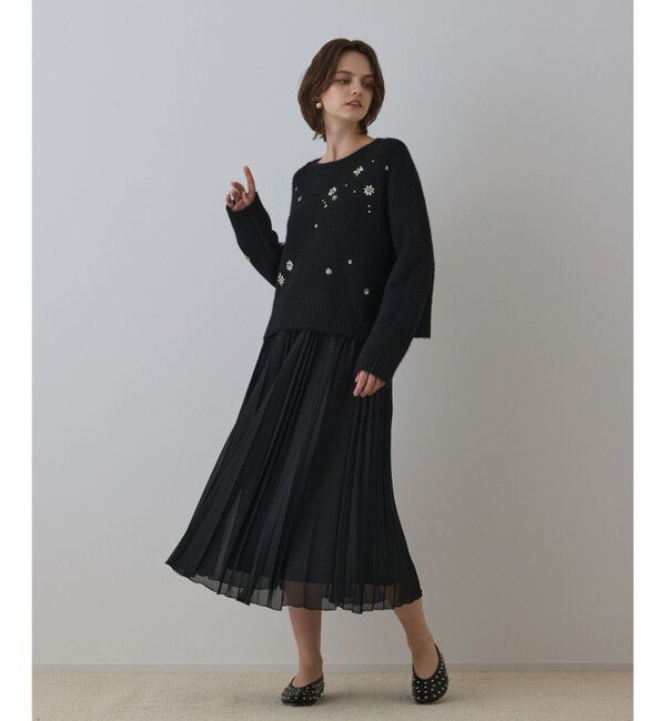 GRACE CONTINENTAL「メッシュプリーツスカート」|スカート|