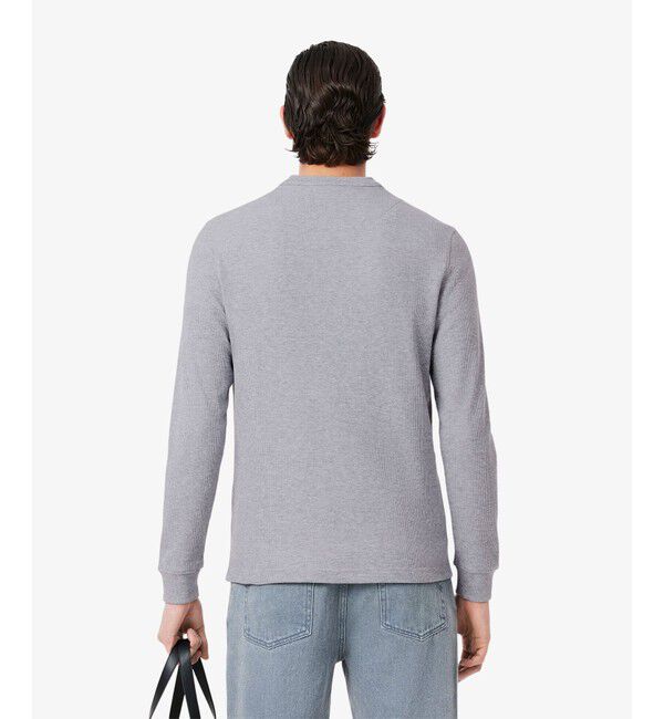 LACOSTE「ワッフルニット ヘンリーネック長袖Tシャツ」|Tシャツ・カットソー|