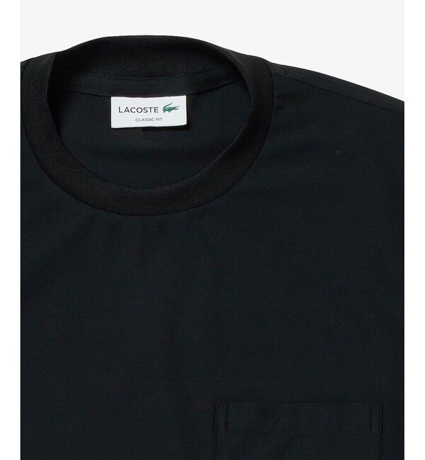LACOSTE「ワンポイントロゴ オーバーサイズ ポケット半袖Tシャツ 透け防止 速乾 ストレッチ」|Tシャツ・カットソー|