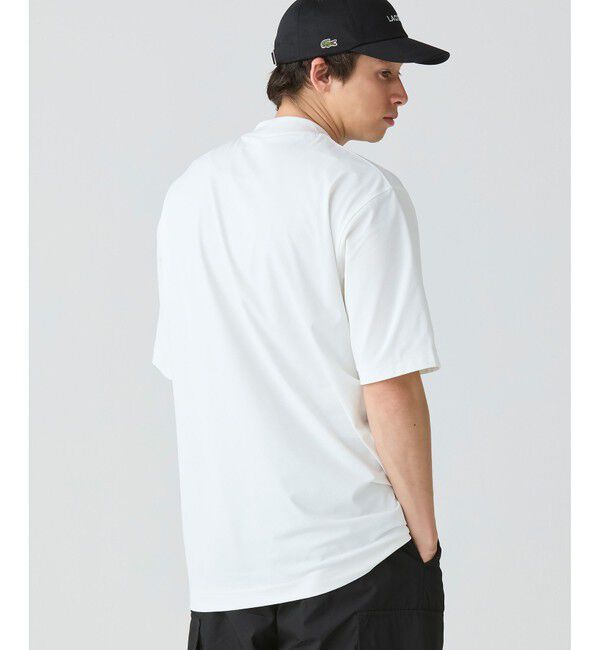 LACOSTE「ワンポイントロゴ オーバーサイズ ポケット半袖Tシャツ 透け防止 速乾 ストレッチ」|Tシャツ・カットソー|