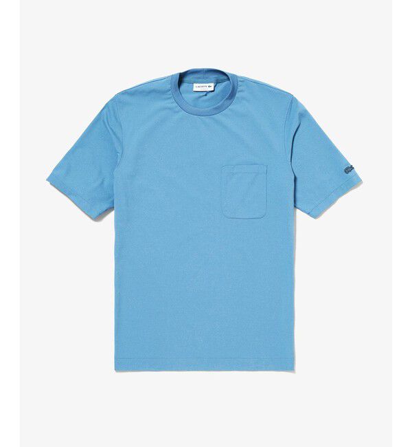 LACOSTE「ワンポイントロゴ オーバーサイズ ポケット半袖Tシャツ 透け防止 速乾 ストレッチ」|Tシャツ・カットソー|