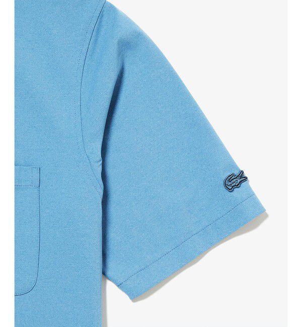 LACOSTE「ワンポイントロゴ オーバーサイズ ポケット半袖Tシャツ 透け防止 速乾 ストレッチ」|Tシャツ・カットソー|
