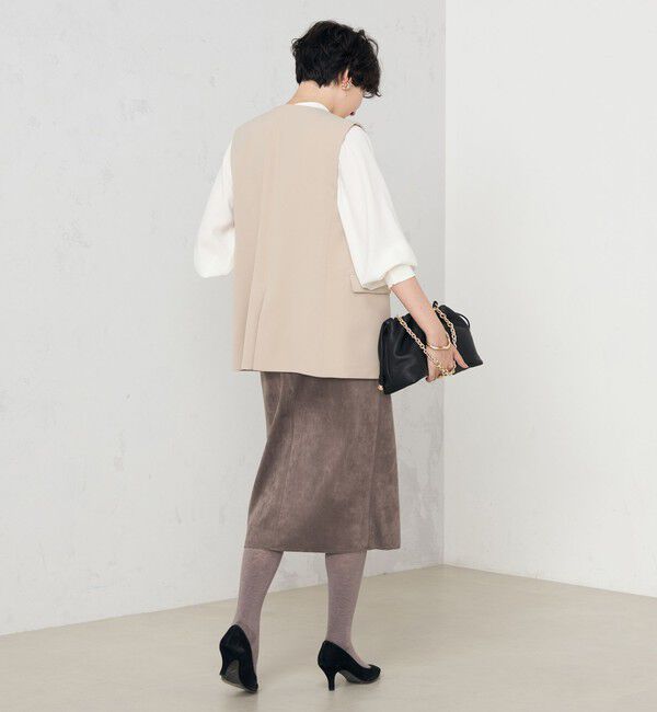 NOLLEY'S「ウォッシャブルダンボールスエードポケ付きタイトスカート」|タイト|